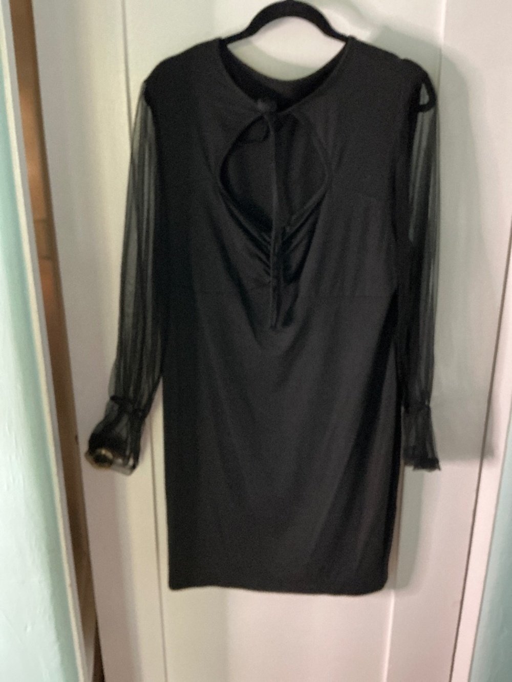 Black Midi Cocktail Dress, Size 3XL – Chic & Modern Elegance
